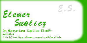 elemer suplicz business card