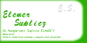 elemer suplicz business card